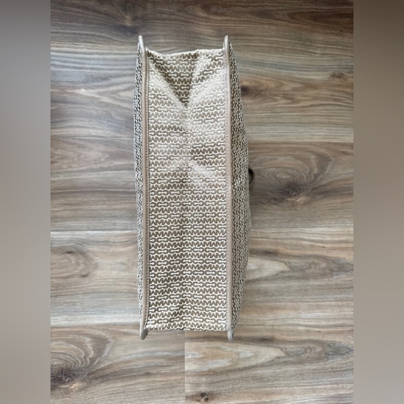 Mark Cross Vintage Cream/Tan Leather & Fabric Tote – Made in Italy – Rare Find - Picture 5 of 8